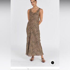 DISSH NWT CLAIR CHOC COWL NECK MAXI DRESS